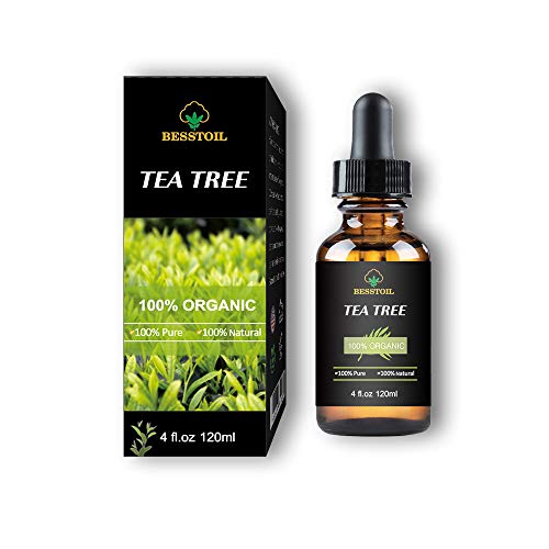 Aceite esencial de árbol de té 100% orgánico puro y sin diluir, uñas faciales, cabello y difusor, tratamiento para el acné (120ml)