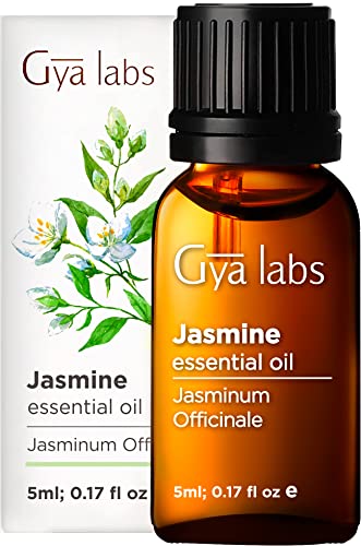 Aceite esencial de jazmín para el romance de Gya Labs (5 ml) - Aceite de jazmín puro de grado terapéutico - Perfecto para aromaterapia, cuidado personal y sueño - Uso en difusor o sobre la piel