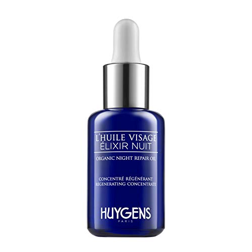 Aceite Facial Elixir Noche Ecológico HUYGENS - Serum de Noche 100% Natural - Concentrado Regenerador Perfeccionador de la Piel - Vegano - 30mL