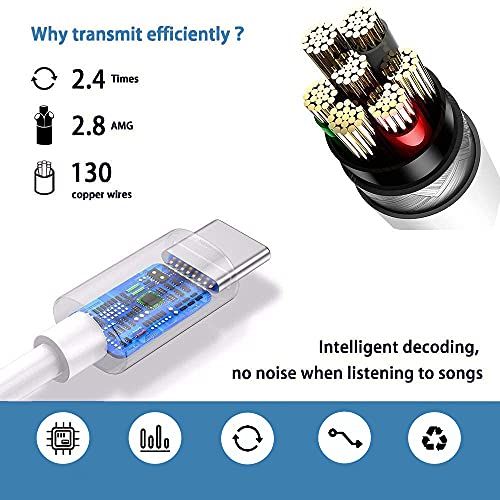 Adaptador USB C a Jack 3.5mm, USB Tipo C a Audio Auricular Mini Jack 3,5 mm, Cable Convertidor de USB Type C para Samsung, Huawei, Xiaomi, OnePlus, Otros Android, PC Y Mac