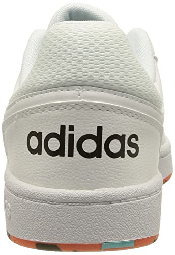 adidas Hoops 2.0, Basketball Shoe, Cloud White/Core Black/True Orange, 38 EU