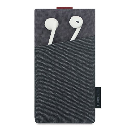 Adore June Clive - Funda para Apple iPhone XR, Negro/Gris, con Efecto Limpiador de Pantalla, Producido en Europa