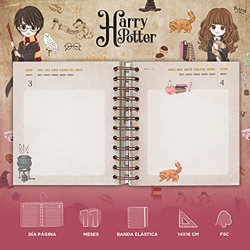 Agenda Harry Potter 2021 2022 - Agenda Escolar 2021-2022 / Agenda 2022 dia por página - Agenda 11 meses desde Agosto de 2021 a Junio de 2022 │ Producto con licencia oficial - Agenda Erik