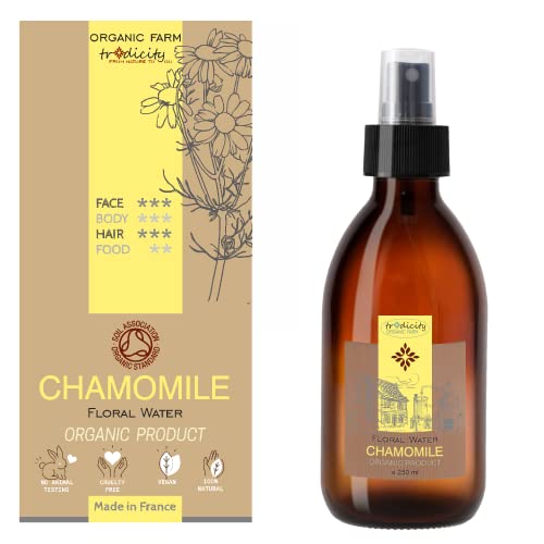 Agua Floral de Camomila Bio · Hidrolato de Manzanilla Romana Ecologico · Spray Facial, Cuidado del Pelo, Cuidado de la Piel del Bebé, Repostería · Hidrosol Natural - 250 ml