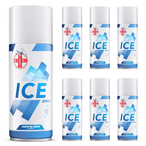 AIESI® Hielo Spray instantáneo con MENTOL lata de 400 ml ICE SPRAY (Paquete de 6 piezas), Made in Italy