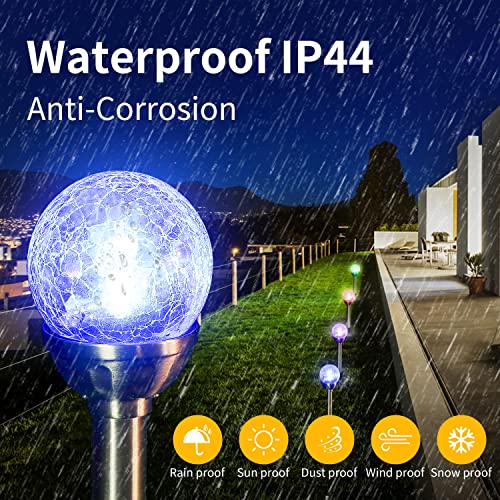 Aigostar - 6 x Luces Solares Jardín， resistente al agua， encendido y apagado automático， IP44. Lamparas solares Jardín Recomendado para jardines o terrenos blandos donde colocarlo