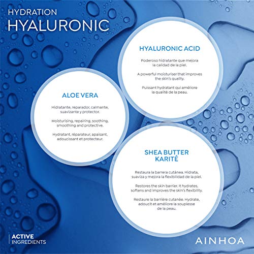 AINHOA Cosmetics - HYALURONIC Crema Rica Esencial 50 ml – Tratamiento Facial Hidratante Intensivo con Ácido Hialurónico para Mujer/Hombre - Piel Seca – Día/Noche- Calidad Profesional