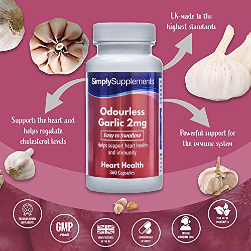 Ajo sin olor 2mg - ¡Bote para 1 año! - 360 Cápsulas - SimplySupplements