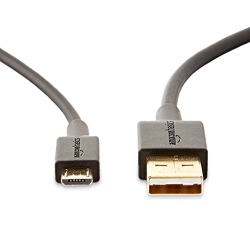 Amazon Basics - Cable USB 2.0 de tipo A macho a micro B (Paquete de 2), 0,9 m, Negro