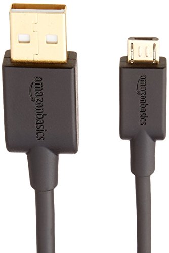 Amazon Basics - Cable USB 2.0 de tipo A macho a micro B (Paquete de 2), 0,9 m, Negro