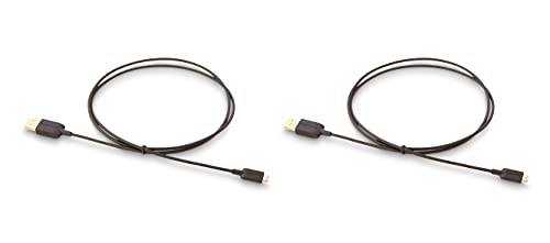 Amazon Basics - Cable USB 2.0 de tipo A macho a micro B (Paquete de 2), 0,9 m, Negro