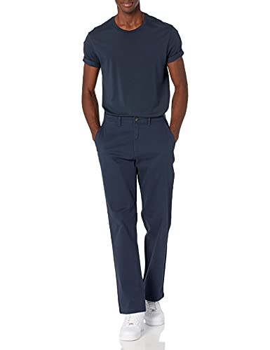 Amazon Essentials - Pantalones sueltos informales para hombre, color caqui, Azul (Navy), W40/L28