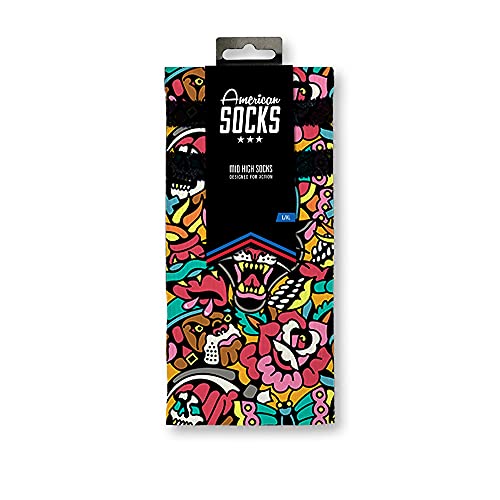 American Socks Bulldog - Mid High S/M - Calcetines de deporte para hombre y mujer, Calcetines de Crossfit, Calcetines de Padel, Calcetines de Running, Calcetines de Ciclismo, Bici y Skate.