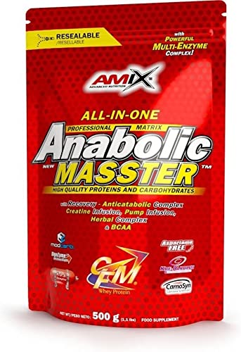 Amix Anabolic Masster Doypack 500 gr Proteínas Aumenta la Fuerza Sabor Frutas del Bosque