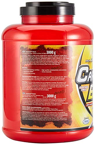 AMIX - Complemento Alimenticio - Carbojet Basic - Carbohidratos y Proteínas para Aumentar la Masa Muscular - Con Concentrado de Proteína de Suero -Recuperador Muscular - Sabor Vainilla - 3 KG