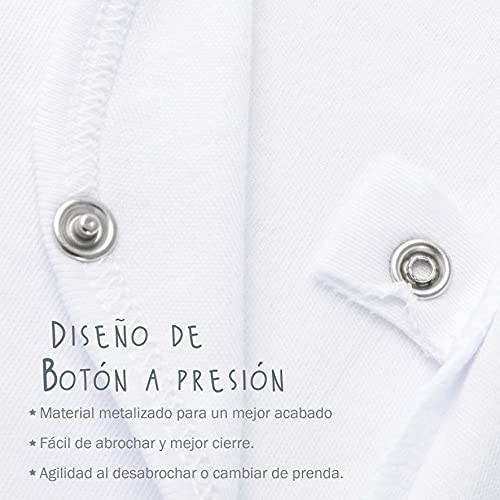 Amomí Body para Bebé, Pack de 2 unidades, Manga Larga, 100% algodón, Suave Bodies con Botones de Presión, Color Blanco y Crudo (0 Mes, I Love Papa, Mama A21044)