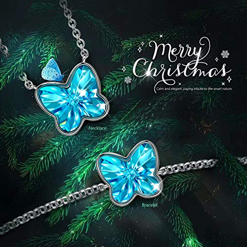 ANGEL NINA Collares Mujer Regalos Serie Sueño de Mariposa, Un regalo de San Valentín para ella, Cúbica 5A/Cristales de Austria Collar para Mujer Joyas, Elegante Caja de Regalo