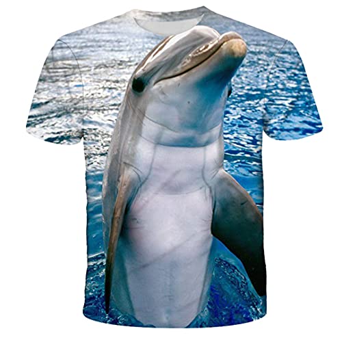 Animal Marine Dolphin T-Shirt Impresión 3D Patrón de impresión Ropa para niños Niñas Tops Ct-943 4t