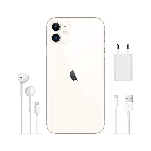 Apple iPhone 11 (64 GB) - Blanco (Incluye Earpods, Adaptador de Corriente)