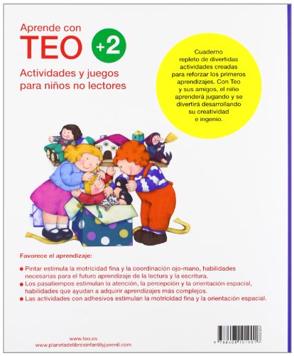 Aprende con Teo: Con adhesivos y una guía para padres. Para pintar, jugar y aprender