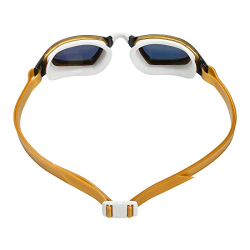 Aquasphere XCEED - Gafas de natación unisex, color dorado y blanco/dorado, lentes de espejo de titanio, talla única