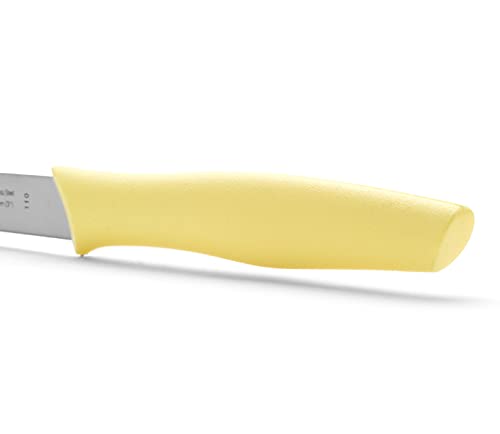 Arcos Serie Nova, Cuchillo Mondador, Hoja de Acero Inoxidable de 85 mm, Mango de Polipropileno Color Amarillo