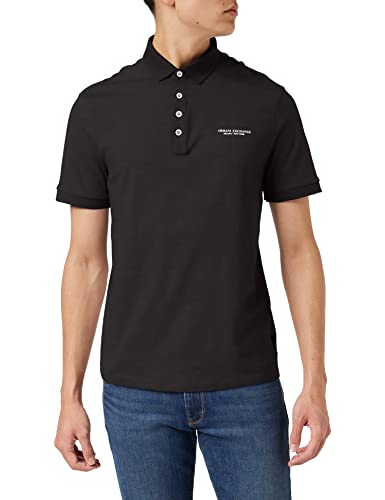 Armani Exchange 4 Buttons Polo, Negro (Black 1200), X-Small para Hombre