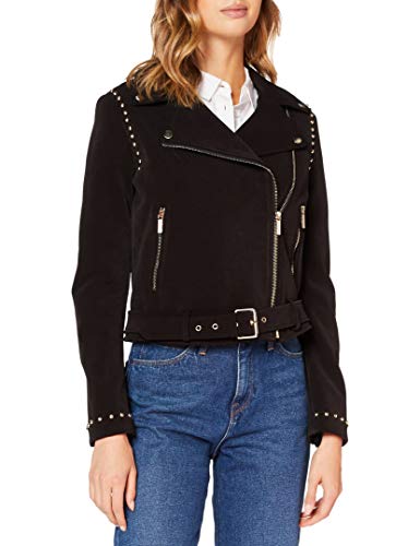 Armani Exchange Blouson Jacket Chaqueta de Cuero de imitación, Black, L para Mujer