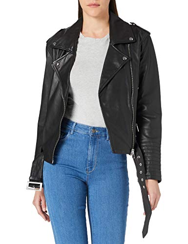 Armani Exchange Chaqueta de Motorista, Negro, M para Mujer