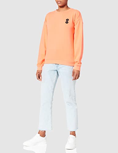 Armani Exchange Crewneck, Dropped Shoulder, Regular fit, Double Rubberized Patch Sudadera, Naranja, M para Mujer