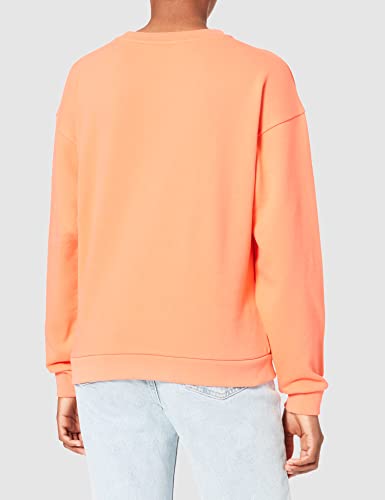 Armani Exchange Crewneck, Dropped Shoulder, Regular fit, Double Rubberized Patch Sudadera, Naranja, M para Mujer