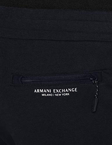 Armani Exchange French Terry Pantalones Cortos, Azul (Navy 1510), 46 (Talla del Fabricante: X-Small) para Hombre