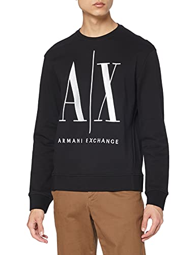 Armani Exchange Icon Sweat Sudadera, Negro (Black 1200), Medium para Hombre