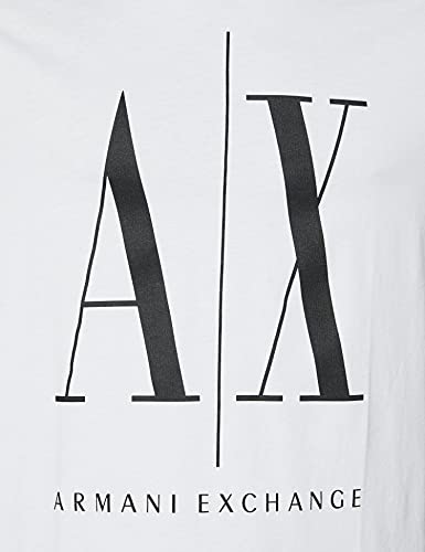 Armani Exchange Icon T Camiseta, Blanco (White W/Black Print 5100), Medium para Hombre