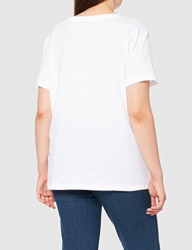 Armani Exchange Logo Dotted Line Camiseta, Blanco, L para Mujer