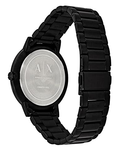 Armani Exchange Reloj de Acero Inoxidable con Tres Manecillas para Hombre Armani Exchange, Tamaño de Caja de 42 mm, Negro (Black Metal)