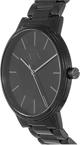 Armani Exchange Reloj de Acero Inoxidable con Tres Manecillas para Hombre Armani Exchange, Tamaño de Caja de 42 mm, Negro (Black Metal)