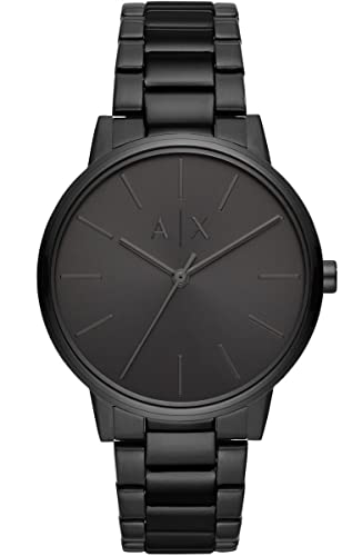 Armani Exchange Reloj de Acero Inoxidable con Tres Manecillas para Hombre Armani Exchange, Tamaño de Caja de 42 mm, Negro (Black Metal)