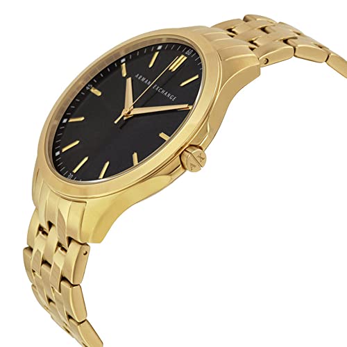 Armani Exchange Reloj de Tres Manecillas para Hombre, Tamaño de Caja 45 mm, Correa de Acero Inoxidable, Oro (Dorado)