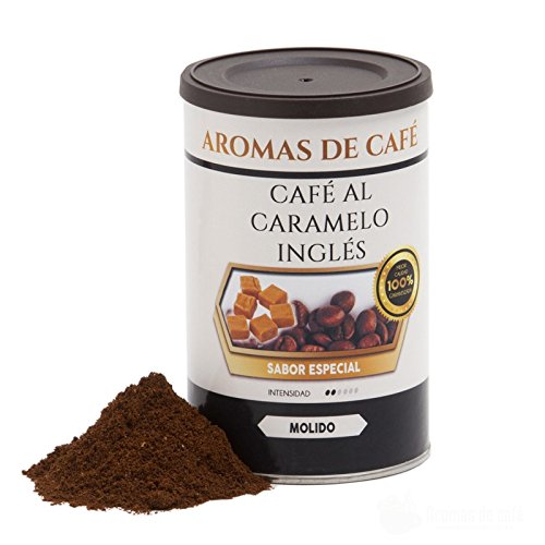 Aromas de Café - Café Tostado de Caramelo Inglés 100% Arábica en Grano/Café en Grano Tostado Sabor Caramelo Inglés Intensidad Suave e Intenso, 100 GR