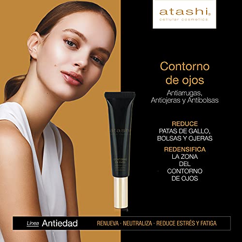 Atashi Cellular Cosmetics | Cofre Ritual Diario Antiedad | Crema Reparadora + Contorno De Ojos + Aceite Corporal Mágico | 50ml + 15ml + 60ml, 125 Mililitro