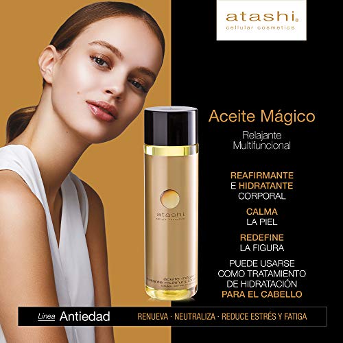 Atashi Cellular Cosmetics | Cofre Ritual Diario Antiedad | Crema Reparadora + Contorno De Ojos + Aceite Corporal Mágico | 50ml + 15ml + 60ml, 125 Mililitro