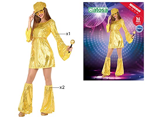 Atosa disfraz disco dorado mujer adulto XL