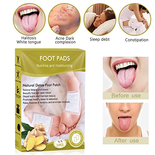 Auflosung Foot Patch, Parches Detox Para Pies, Parches Detox, Parches Para Los Pies, Alivio Del Dolor, Eliminan Toxinas Cuerpo Mejoran Sueño, Anti-estres(24pc)