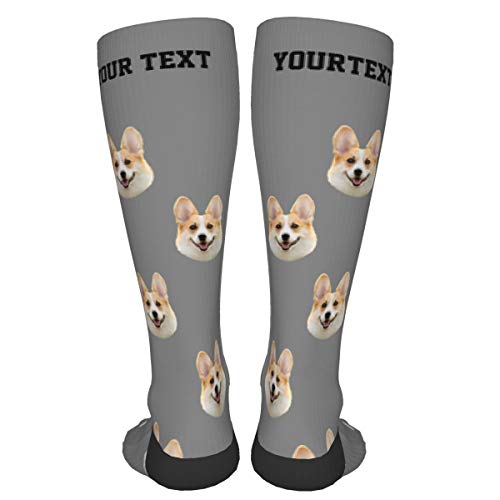 AUkaiqu12 Calcetines Personalizados con Fotos ，Divertidos Calcetines Navideños Se Pueden Personalizar con Imágenes y Texto, Regalos únicos para Hombres Mujeres y Parejas Malvadas 19.3IN