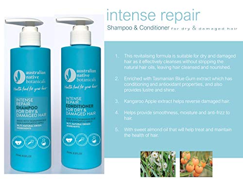 Australian Native Botanicals Intense Repair Shampoo - For Dry and Damaged Hair - 250ml