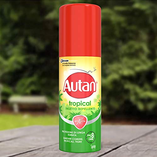 Autan Tropical Insecticida en spray repelente y antimosquitos tigre y comunes, 50 ml, protección de larga duración