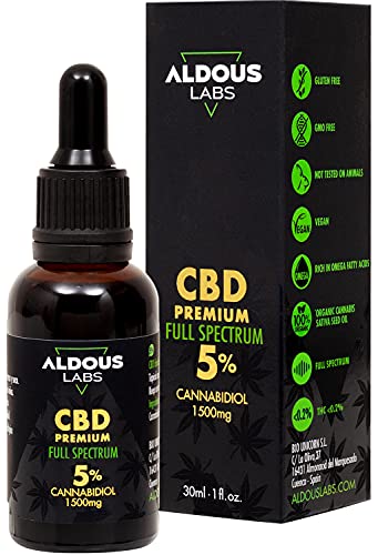 Auténtico CBD Oil 5% | Full Spectrum | 30ml | 1500mg de Cannabidiol | Aceite de Cáñamo Bio enriquecido con 5% CBD | 1200 gotas Aceite CBD Premium | Hemp Oil | Espectro Completo