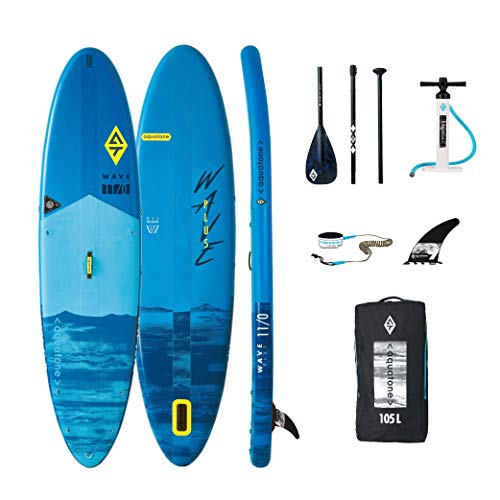 Aztron Aquatone Wave Plus 11.0 Isup Hinchable Tabla de Surf, Stand Up Paddle 335x81x15, Azul
