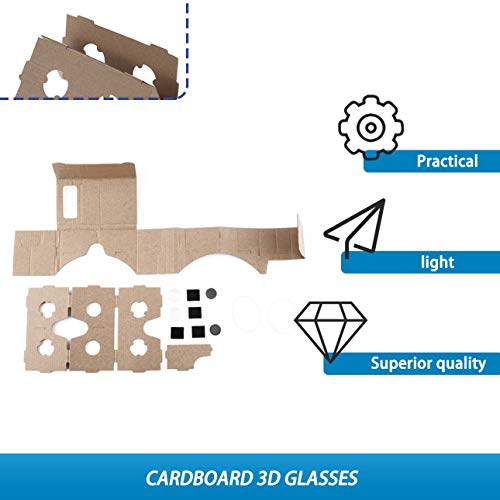 Ba30DEllylelly Ulter Clear DIY Cartón 3D VR Gafas de Realidad Virtual para teléfono Inteligente DIY imán Google Cartones Gafas